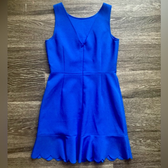 J Crew blue sleeveless dress with scalloped hem in size 4 - Picture 7 of 8